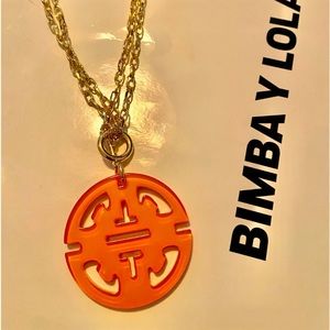 Orange asian crush boutique necklace